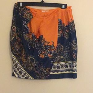 Orange mini skirt. Scandinavian design.